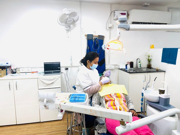A treatment room at Modenta Dental Clinic, Sushant Lok, Gurugram